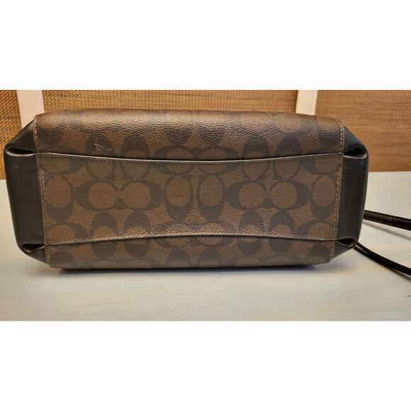 COACH Monogram Signature Brown and Black Bag Purse Satchel L1822-F39747 Women - Picture 5 of 16